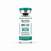 Alpha Peptide Research BPC-157 10mg laboratory research vial with teal Healing Peptide Research branding.