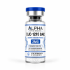 Alpha Peptide Research CJC-1295 DAC 2mg Growth Hormone lyophilized research peptide vial with royal blue DNA helix graphics for scientific and laboratory research.