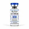 Alpha Peptide Research CJC-1295 DAC 5mg Growth Hormone lyophilized research peptide vial with royal blue DNA helix graphics for scientific and laboratory research.