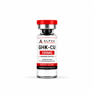 GHK-Cu 100mg research peptide vial by Alpha Peptide Research