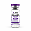 Alpha Peptide Research Humanin 10mg Cognitive Peptide laboratory research vial with deep purple DNA helix graphics on a white background.
