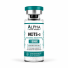Alpha Peptide Research MOTS-c 10mg mitochondrial research peptide vial with teal Healing Peptides branding.