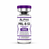 Alpha Peptide Research PRL-8-53 10mg Cognitive Peptide lyophilized research compound vial with deep purple DNA helix graphics for scientific and laboratory research.