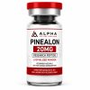 Front view of Alpha Peptide Research Pinealon 20mg lyophilized peptide vial for scientific research featuring Research Use Only labeling and premium laboratory-grade packaging.