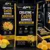Creatine + CoQ10 Gummies 5g Citrus individual sachet with 5,000mg creatine monohydrate per serving.