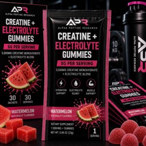 Creatine + Electrolyte Gummies 5g Watermelon individual sachet with 5,000mg creatine monohydrate per serving.