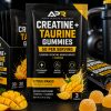 Creatine + Taurine Gummies 5g Citrus Mango individual sachet with 5,000mg creatine monohydrate per serving.