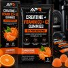 Creatine + Vitamin D3 + K2 Gummies 5g Tangerine individual sachet with 5,000mg creatine monohydrate per serving.